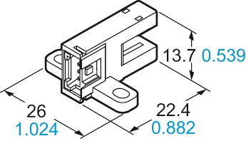 Sensori sub-miniatura - Alim. DC 5-24V,Forcella 6mm ultraminiatura tipo T, PNP, Doppia uscita  Luce/Buio connettore