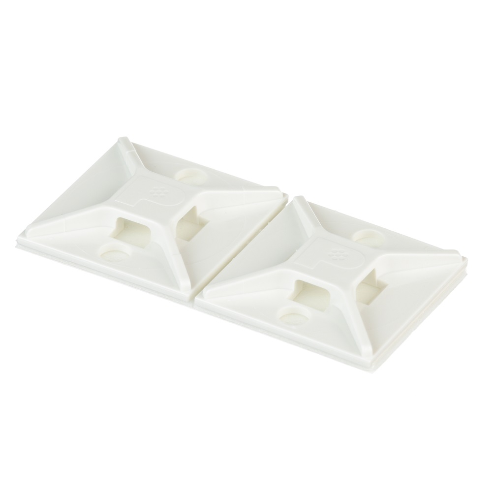 Supporto per legatura cavi con adesivo posteriore a 4 vie ABS 25,4x25,4 mm bianco