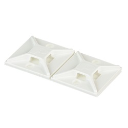 Supporto per legatura cavi con adesivo posteriore a 4 vie ABS 25,4x25,4 mm bianco