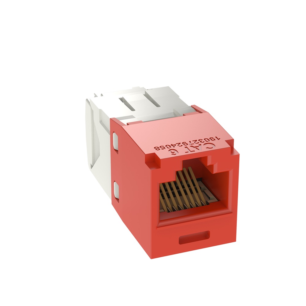 Modulo universale RJ45  cat 6 Colore rosso 