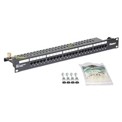 patch panel piatto ISDN/telefono a 25 porte di categoria 3, nero