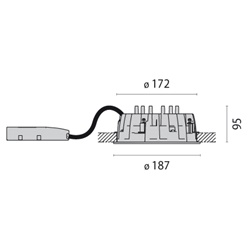 DL185LED SB, EB 12W,4000K,KONV.,RAL