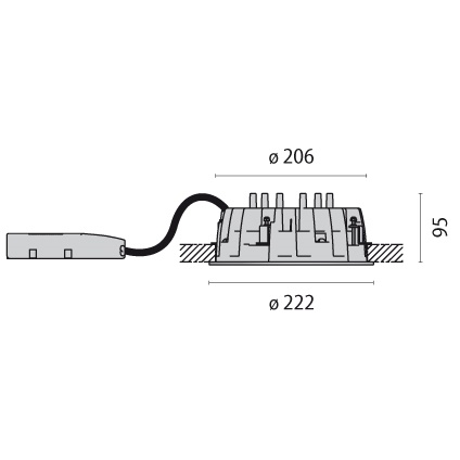 DL220LED SB EB 18W 4000K DALI RAL90