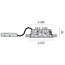 DL220LED SB,EB,38W,4000K,KONV.,RAL9