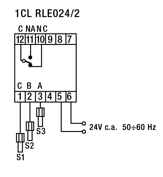 REGOLATORE DI LIVELLO 2 DIN 24V