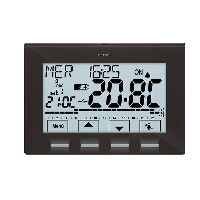 Cronotermostato da parete Perry Next Touch Screen Antracite
