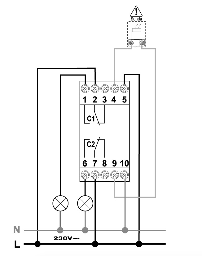 INTERRUTTORE CREP TEMP 2CH 2 DIN