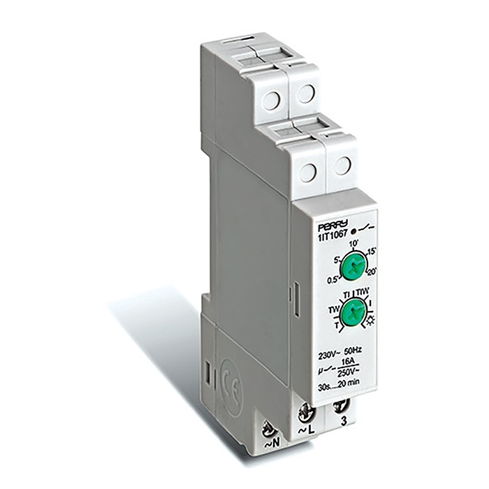 Interruttore temporizzato multifunzione 1DIN 230V 16A controllo luci scale LED risparmio energetico