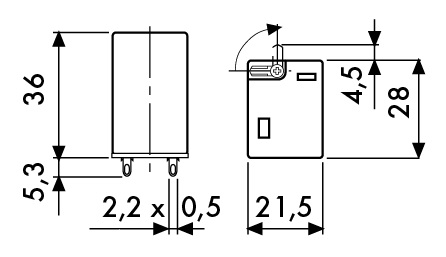 RELE  MIDI 2CT 10A 250V 48VDC
