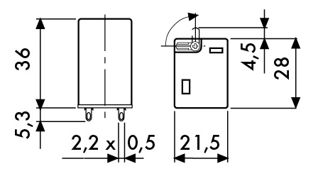 RELE  MIDI 4CT 5A 250V 230VAC
