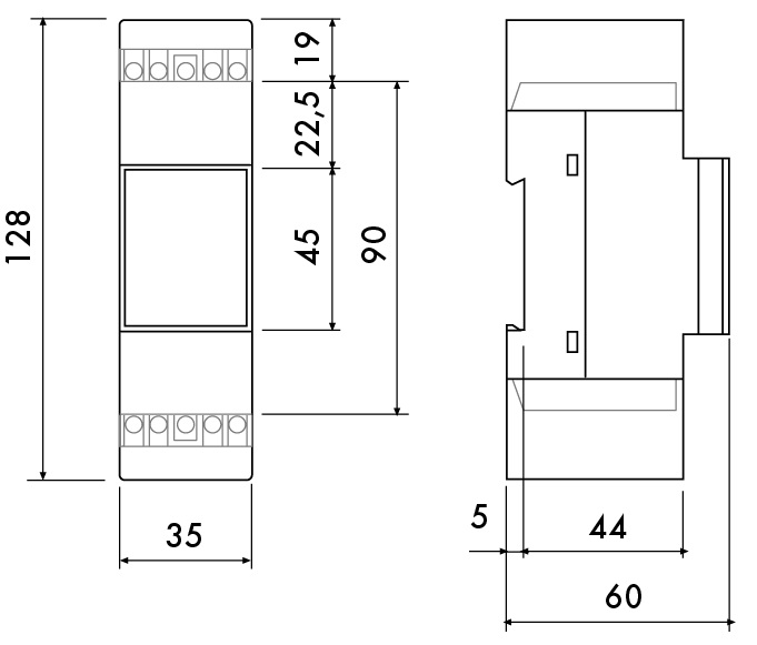 TRASF.MODUL.15VA S.INT.230 4-8-12V