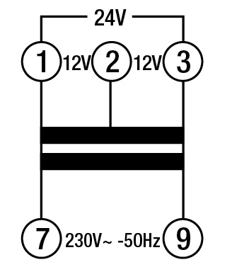 TRASFORMATORE MODUL. 15VA 230 12-12-24V