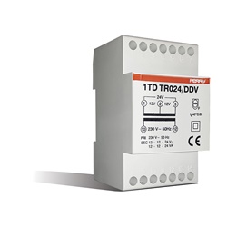 Trasformatore modulare DIN 24VA uscite 12-12-24V per servizio continuo sicurezza