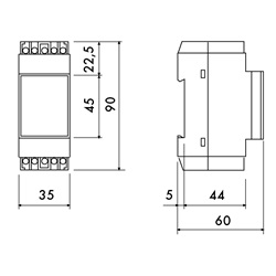 TRASF.MODUL.15VA S.INT.230 4-8-12V