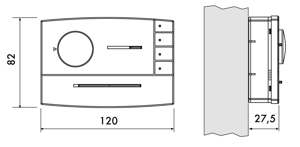 TERMOSTATO ZEFIRO PARETE FANCOIL