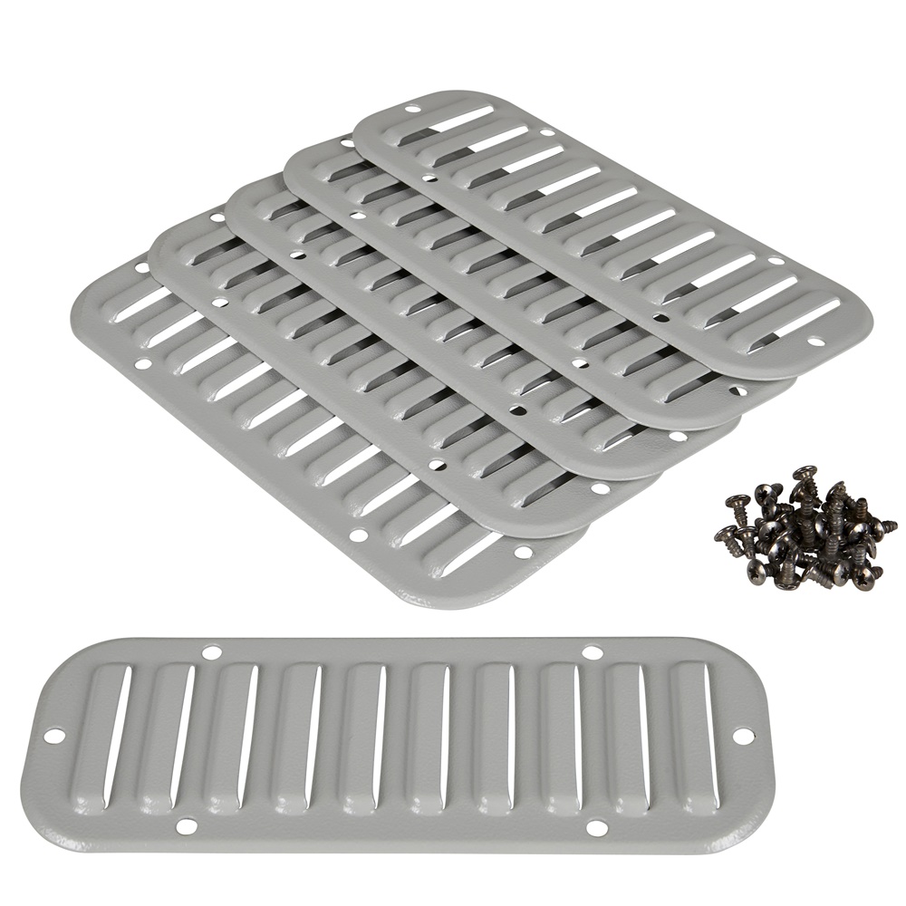 Griglia ventilazione metallica 417x120 mm protezione IP20 fissaggio viti armadi e cassette