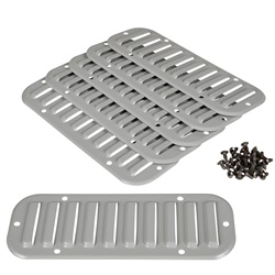 Griglia ventilazione metallica 417x120 mm protezione IP20 fissaggio viti armadi e cassette
