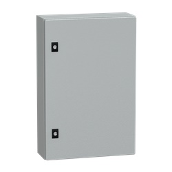 Cassetta compatta PanelSeT CRN 600x400x150 mm porta piena serratura doppia barra IP66 IK10 uso multifunzione parete acciaio galvanizzato grigio RAL 7035 UL certificata