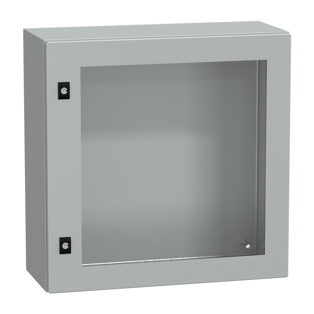 Cassetta acciaio IP66 IK08 600x600x250 mm porta trasparente vetro Securit® montaggio parete PanelSeT CRN
