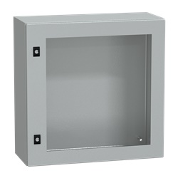 Cassetta acciaio IP66 IK08 600x600x250 mm porta trasparente vetro Securit® montaggio parete PanelSeT CRN
