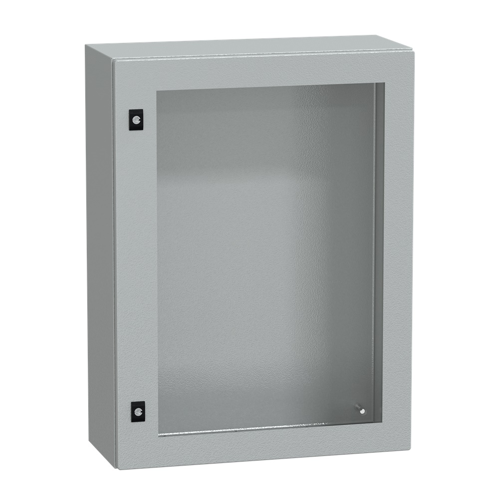 Cassetta acciaio montaggio parete 800x600x250 mm porta vetro trasparente IP66 IK08