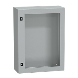 Cassetta acciaio montaggio parete 800x600x250 mm porta vetro trasparente IP66 IK08