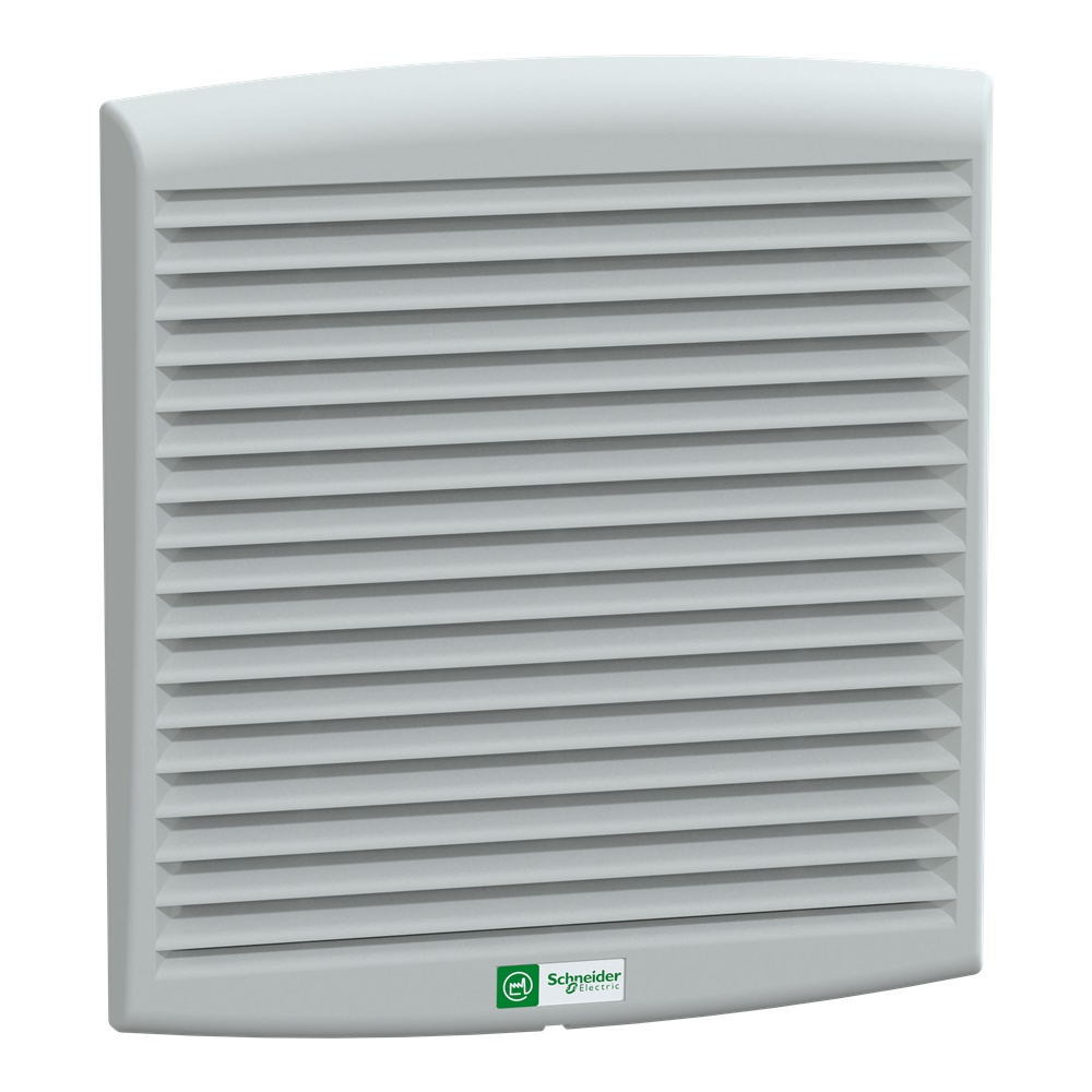 Ventilatore 164 m3/h 115V grigio RAL7035 con filtro e protezioni IP54 per raffreddamento industriale