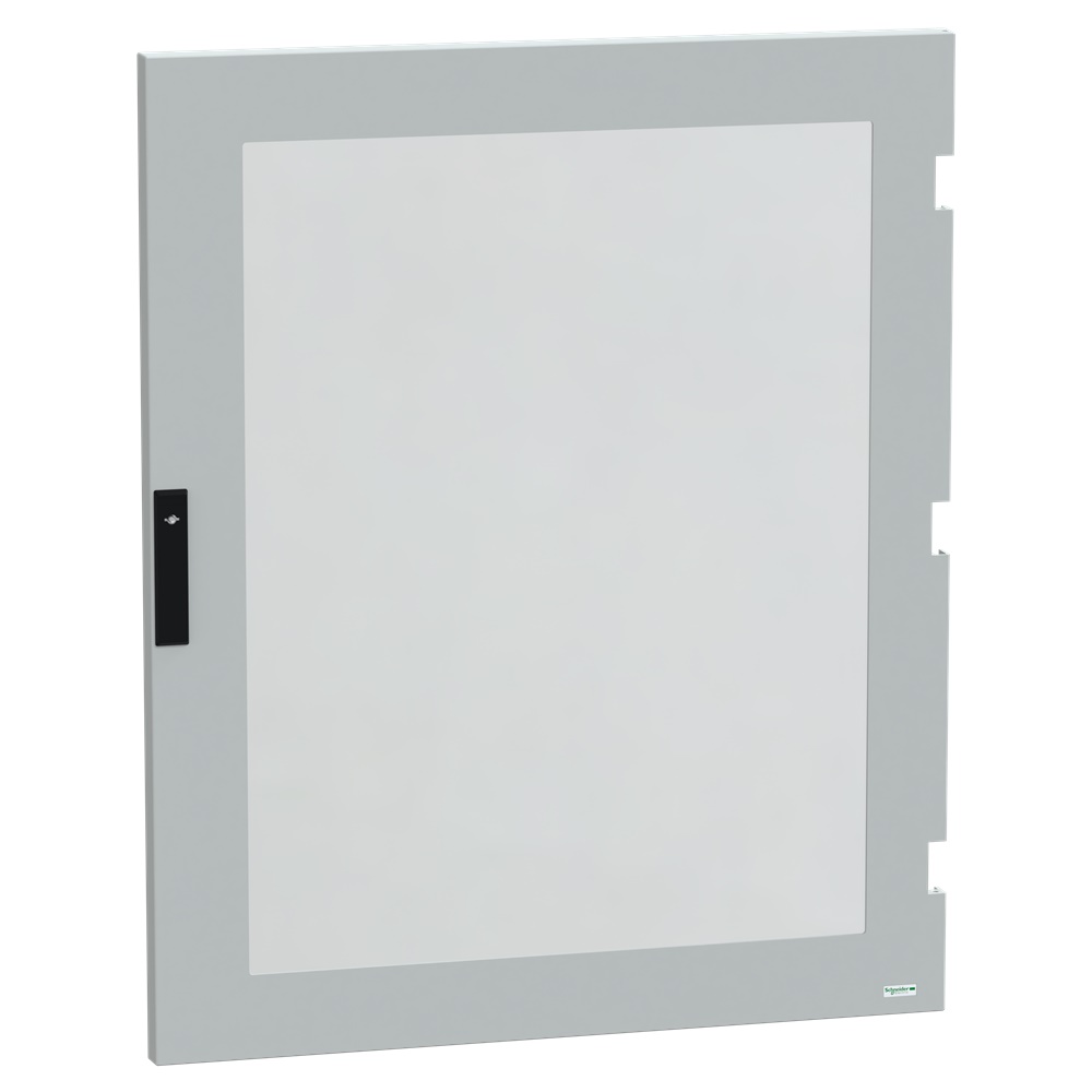 Porta trasparente poliestere fibra vetro IP66 per armadio PLM108TG RAL7035 apertura 180° serratura doppia barra