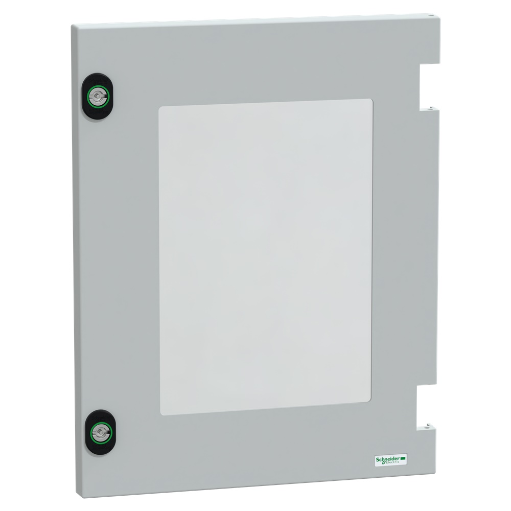 Porta trasparente poliestere fibra vetro IP66 330x430 mm per armadi PLM43TG RAL7035