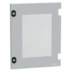 Porta trasparente poliestere fibra vetro IP66 330x430 mm per armadi PLM43TG RAL7035