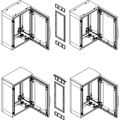 Kit affiancamento laterale 1500x400 mm cornice poliestere grigio IP55 per armadi PanelSeT