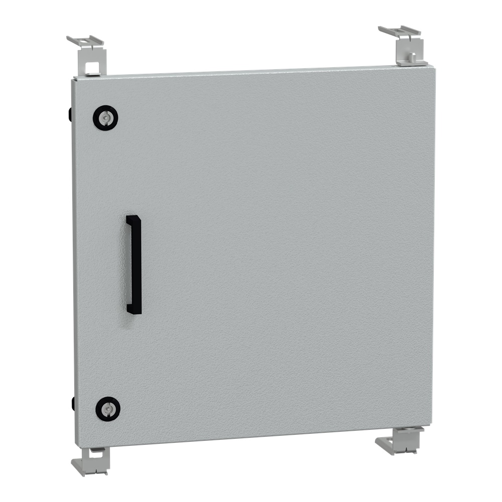 Porta interna alluminio RAL 7035 398x398 mm IP con doppia serratura per quadro elettrico