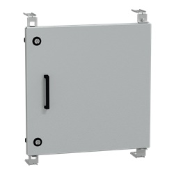Porta interna alluminio RAL 7035 398x398 mm IP con doppia serratura per quadro elettrico