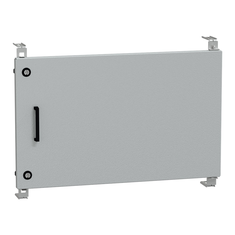 Porta interna alluminio RAL 7035 500x750 mm IP con serrature doppia barra per quadro elettrico