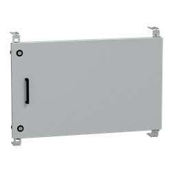 Porta interna alluminio RAL 7035 500x750 mm IP con serrature doppia barra per quadro elettrico