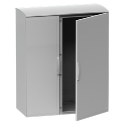 Armadio in poliestere, Thalassa PLA, porta piena, tetto ventilato, 1000x1250x420 mm, IP44, IK10