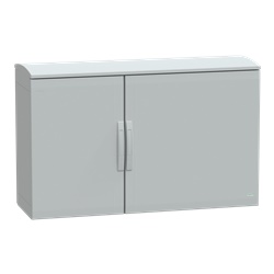 Armadio in poliestere, Thalassa PLA, porta piena, tetto ventilato, 750x1250x420 mm, IP44, IK10