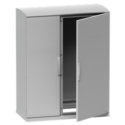 Armadio in poliestere, Thalassa PLA, fondo aperto, tetto ventilato, 1000x1000x320 mm, IP44, IK10