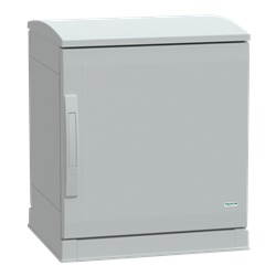 Armadio in poliestere, Thalassa PLA, fondo aperto, tetto ventilato, 500x500x420 mm, IP44, IK10