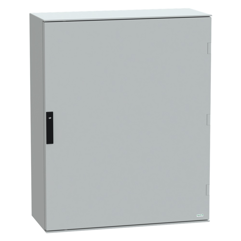 Cassetta in poliestere montata a parete, Thalassa PLM, porta piena, con piastra in bakelite, 1056x852x350mm, IP66, IK10, RAL 7035
