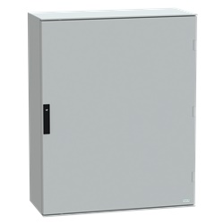 Cassetta in poliestere montata a parete, Thalassa PLM, porta piena, con piastra in bakelite, 1056x852x350mm, IP66, IK10, RAL 7035