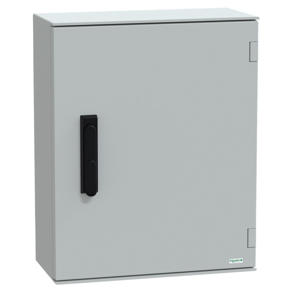 Cassetta in poliestere montata a parete, Thalassa PLM, porta piena, con maniglia, 530x430x200mm, IP66, IK10, RAL 7035