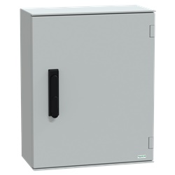 Cassetta in poliestere montata a parete, Thalassa PLM, porta piena, con maniglia, 530x430x200mm, IP66, IK10, RAL 7035
