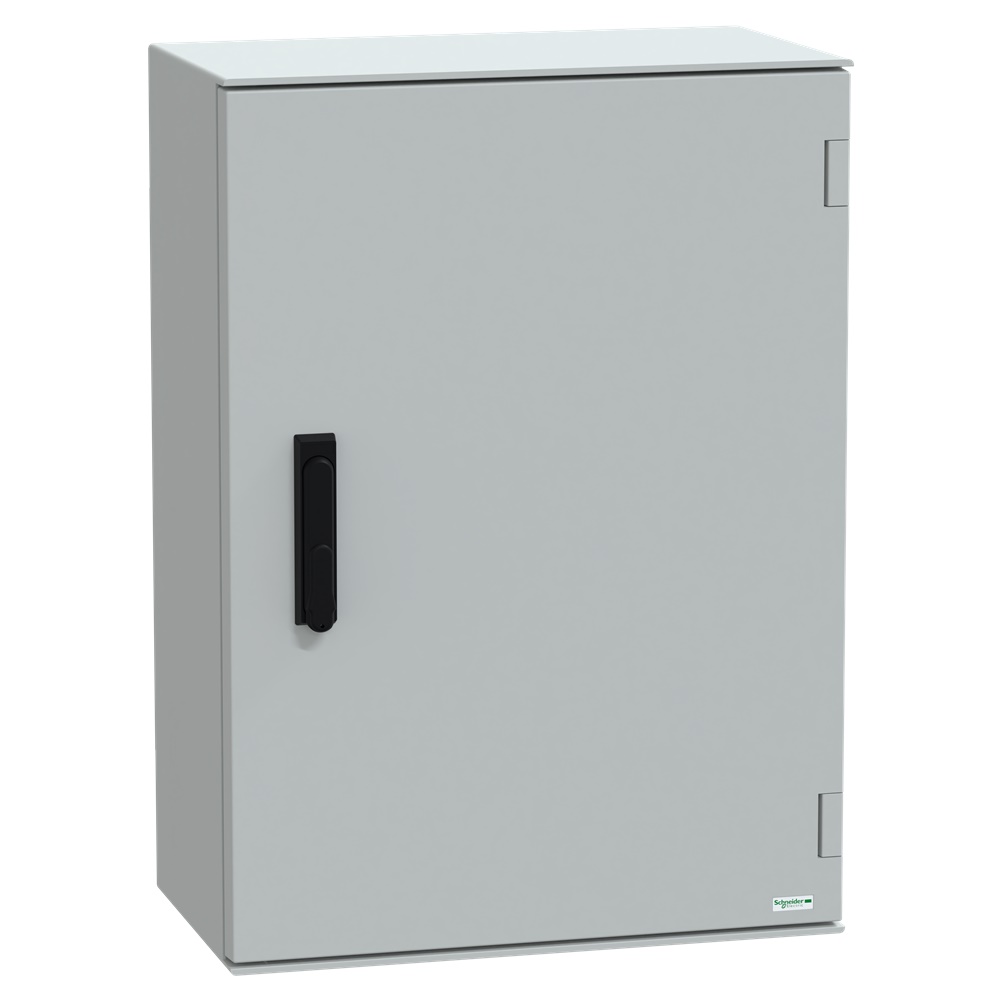 Cassetta in poliestere montata a parete, Thalassa PLM, porta piena, con maniglia, 747x536x300mm, IP66, IK10, RAL 7035