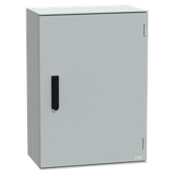 Cassetta in poliestere montata a parete, Thalassa PLM, porta piena, con maniglia, 747x536x300mm, IP66, IK10, RAL 7035