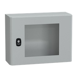 Cassetta in acciaio montata a parete, Spacial S3D, porta trasparente, senza piastra di montaggio, 300x400x150 mm, IP66, IK08