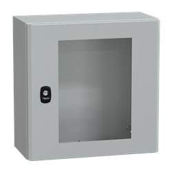 Cassetta in acciaio montata a parete, Spacial S3D, porta trasparente, senza piastra di montaggio, 400x400x200mm, IP66, IK08