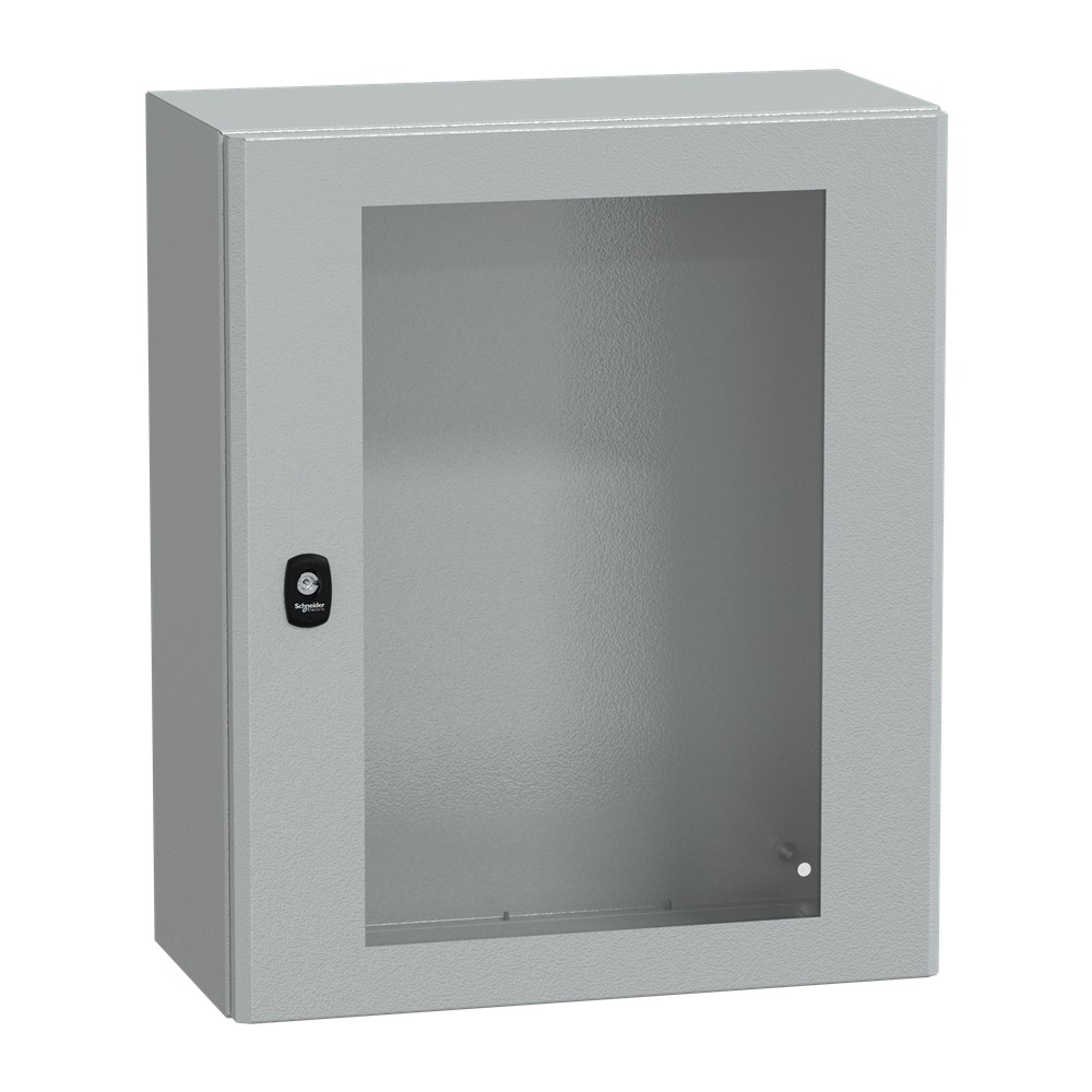 Cassetta in acciaio montata a parete, Spacial S3D, porta trasparente, senza piastra di montaggio, 600x500x250mm, IP66, IK08