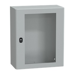 Cassetta in acciaio montata a parete, Spacial S3D, porta trasparente, senza piastra di montaggio, 600x500x250mm, IP66, IK08