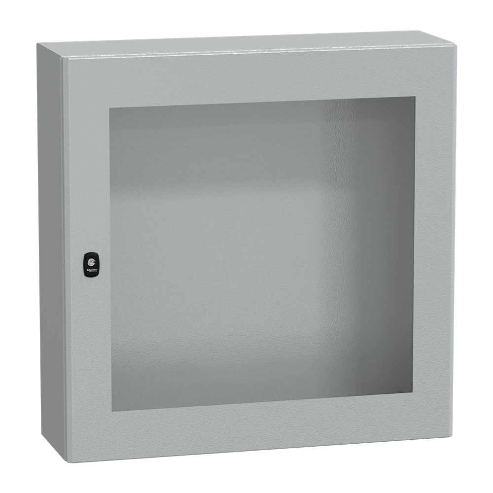 Cassetta in acciaio montata a parete, Spacial S3D, porta trasparente, senza piastra di montaggio, 800x800x250mm, IP66, IK08